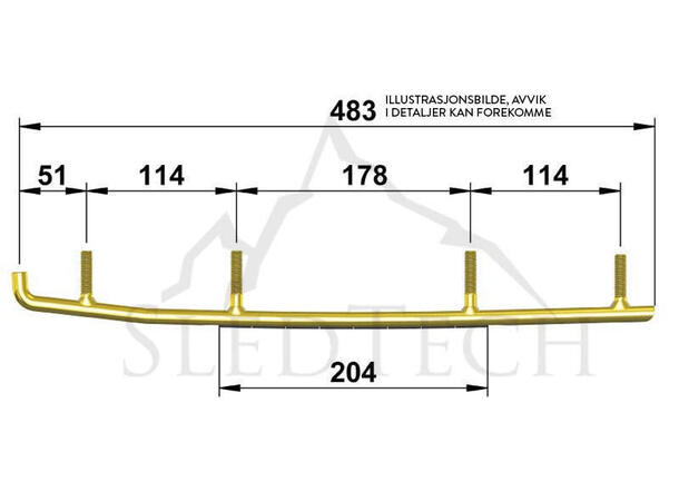 Styreskinne Arctic Cat X-Calibar II Koromant, Selges parvis OEM:0703-360 